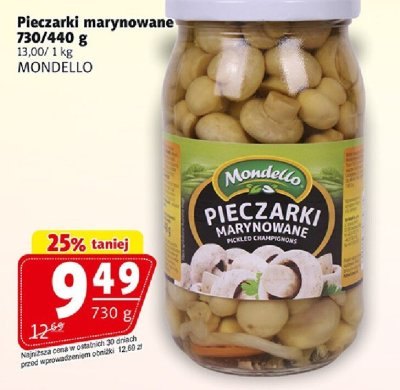 Pieczarki marynowane 730/440g MONDELLO promocja w Prim Market