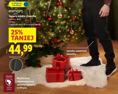 Joggery męskie z bawełną  promocja w Lidl