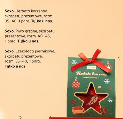 Skarpety prezentowe Herbata korzenna, rozm. 35-40, 1 para Soxo promocja w Rossmann