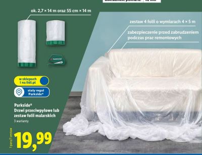 Drzwi przeciwpyłowe lub zestaw folii malarskich promocja w Lidl