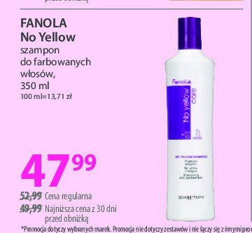 Szampon do włosów farbowanych Fanola after colour promocja w Hebe