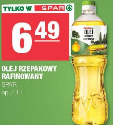 Olej rzepakowy rafinowany Spar promocja w SPAR