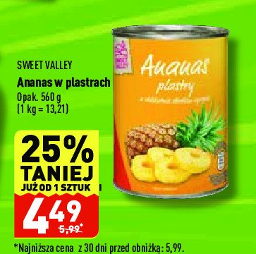 Ananas plastry Sweet valley promocja