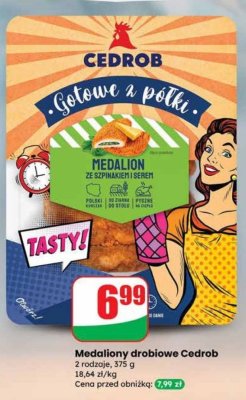 Medaliony drobiowe ze szpinakiem i serem promocja w Dino