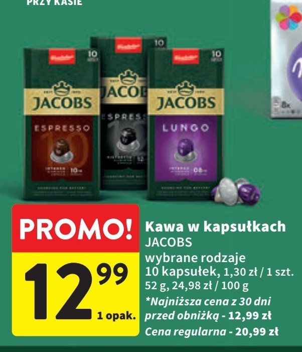 Kawa w kapsułkach strong 8 Jacobs lungo promocja w Intermarche