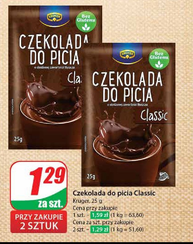 Czekolada do picia classic Kruger drinking chocolate promocja