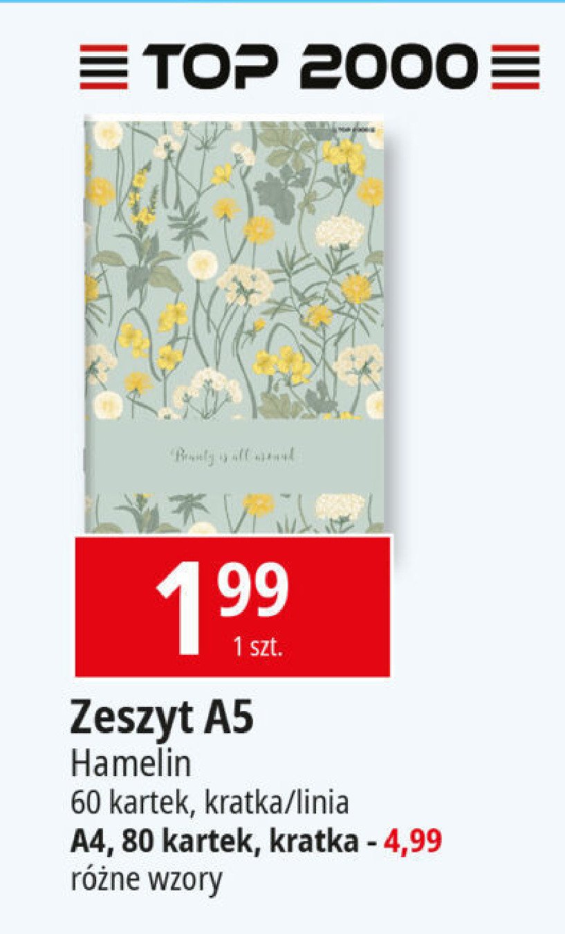 Zeszyt a4/60 k. linia Top-2000 promocja