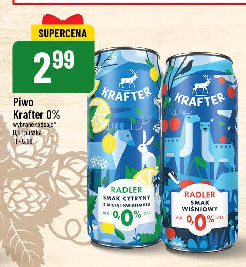 Piwo Krafter radler cytrynowy z miętą i kwiatem bzu promocja