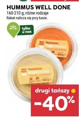 Hummus Well Done 160-210 g, różne rodzaje promocja w Stokrotka