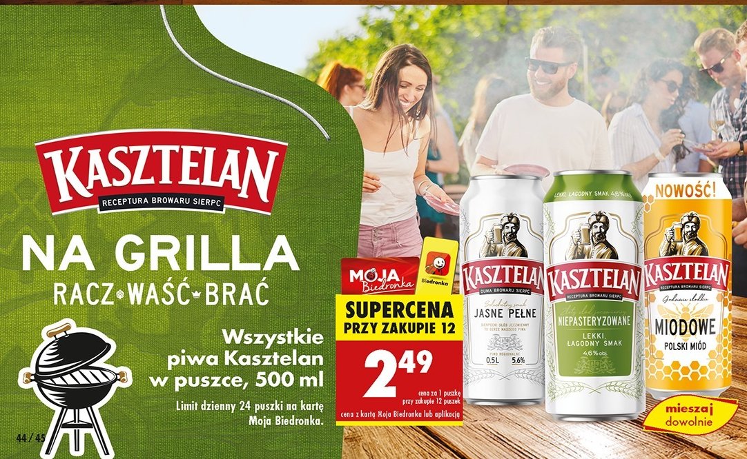 Piwo Kasztelan jasne pełne promocja w Biedronka