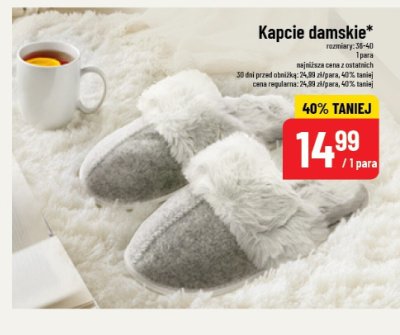 Kapcie damskie rozmiary 36-40 promocja w POLOmarket