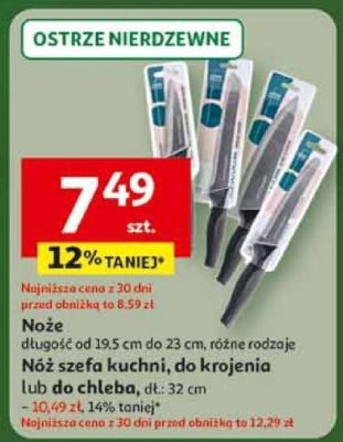 Noże długość od 19.5 cm do 23 cm promocja w Auchan