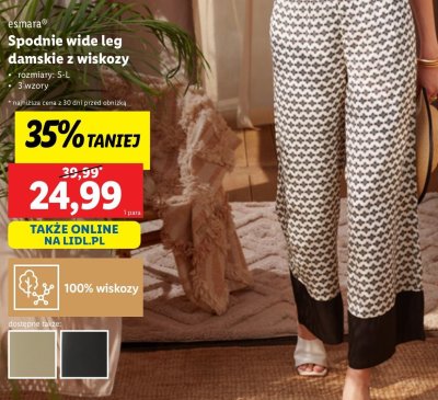 Spodnie damskie wide leg 36-44 Esmara promocja