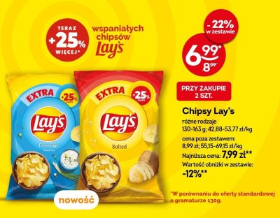 Chipsy Lay's różne rodzaje promocja w Żabka