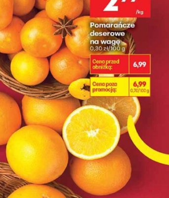 Pomarańcze deserowe na wagę promocja w Biedronka