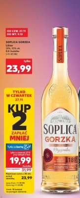 Likier SOPLICA GORZKA 28%, 32% alk. 0,5 l butelka promocja w Kaufland