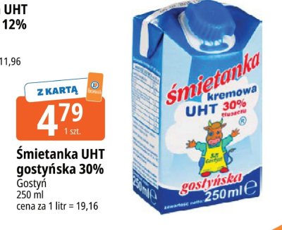 Śmietanka UHT gostyńska kremowa 30% Gostyń promocja w Leclerc