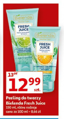 Peeling gruboziarnisty do twarzy z bioaktywną wodą cytrusową Bielenda fresh juice promocja