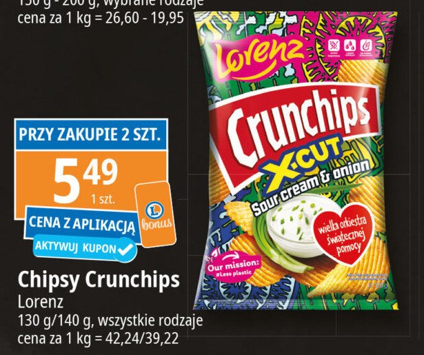 Chipsy sour cream & onion Crunchips x-cut promocja