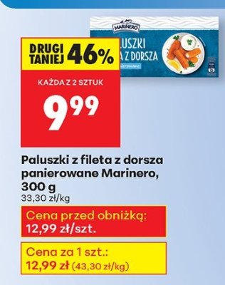 Paluszki z fileta z dorsza panierowane Marinero, 300 g promocja w Biedronka