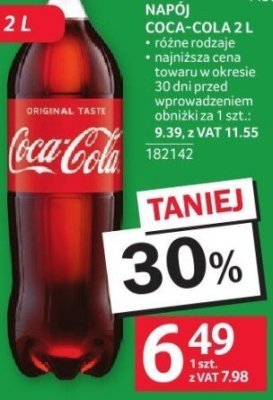 Napój Coca-Cola 2L promocja w Selgros