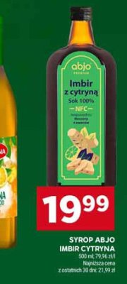 Syrop Abjo imbir z cytryną promocja w Stokrotka