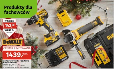 Zestaw wkrętarka + szlifierka kątowa DEWALT napięcie: 18 V, aku.: 2 x 5 Ah promocja w Leroy Merlin
