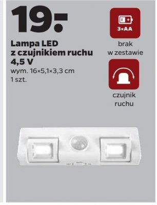 Lampa led z czujnikiem ruchu 16 x 5.1 x 3.3 cm promocja