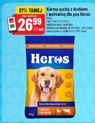 Karma sucha z drobiem i wołowiną dla psa Heros promocja w POLOmarket