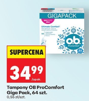 Tampony ProComfort Giga Pack, 64 szt. promocja w Biedronka