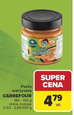 Pasta warzywna Carrefour różne rodzaje promocja w Carrefour