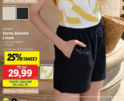 Szorty damskie z lnem Esmara promocja