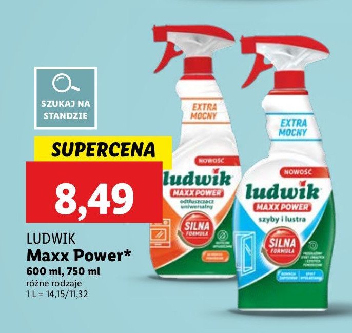 Płyn do syzb i luster Ludwik maxx power promocja w Lidl