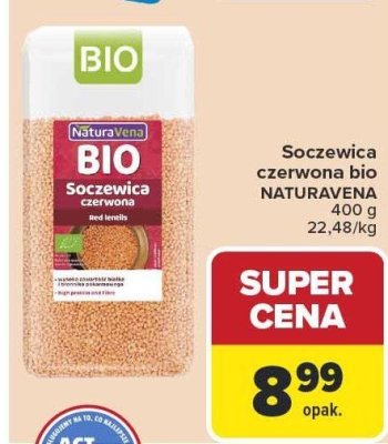 Soczewica czerwona bio NATURAVENA promocja w Carrefour Market