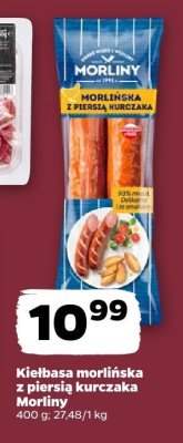 Kiełbasa morlińska pareria kurczaka Morliny promocja w Netto
