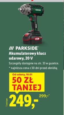 Akumulatorowy klucz udarowy Parkside, 20 V promocja w Lidl