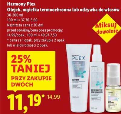 Olejek, mgiełka termochronna lub odżywka włosów Harmony Plex promocja