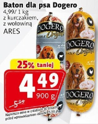 Baton dla psa Dogero 4,99/1 kg z kurczakiem, z wołowina ARES promocja w Prim Market