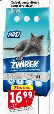 Żwirek bentonitowy samozbryający MIKO KARES promocja w Prim Market