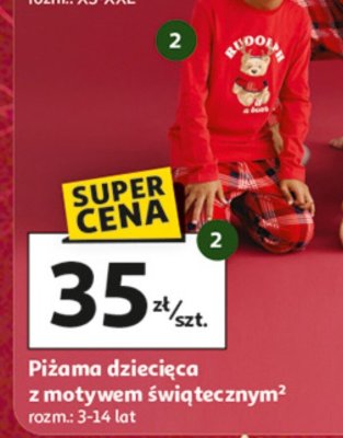 Piżama dziecięca z motywem świątecznym promocja w Auchan