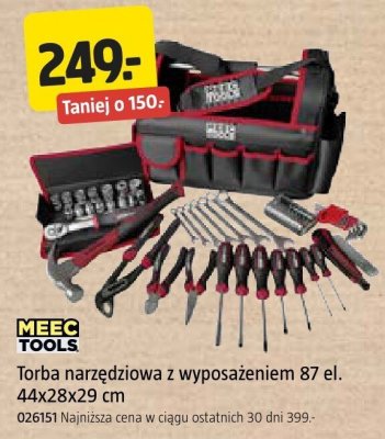 Torba narzędziowa z wyposażeniem MEEC TOOLS 87 el. 44x28x29 cm 026151 promocja w Jula