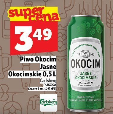 Piwo Okocim Jasne Okocimskie 0,5 L Carlsberg Puszka promocja w TOPAZ