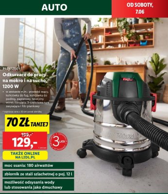Odkurzacz do pracy na sucho i mokro 1200 w Parkside promocja