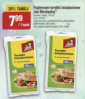 Papierowe torebki śniadaniowe Jan Niezbędny promocja w POLOmarket