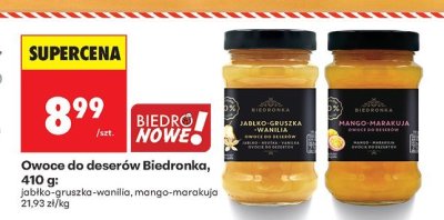 Owoce do deserów 410 g jabłko-gruszka-wanilia promocja w Biedronka