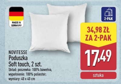 Poduszka Soft touch NOVITESSE, 2 szt. promocja w Aldi