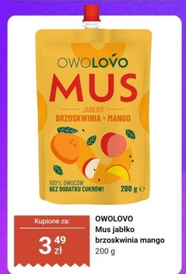 Mus jabłko brzoskwinia mango OWOLOVO promocja w Dino