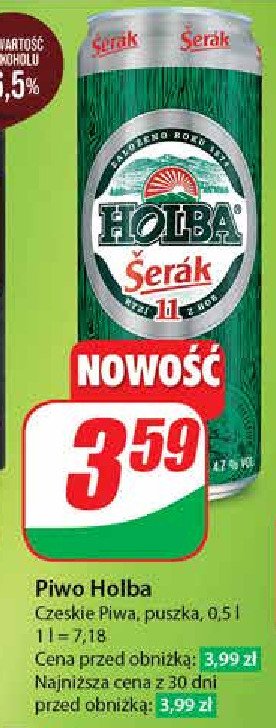 Piwo Holba serak promocja