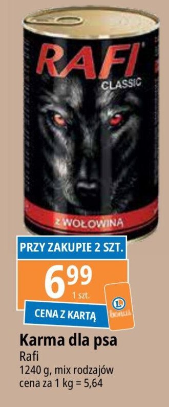 Karma dla psa z wołowiną Rafi classic promocja