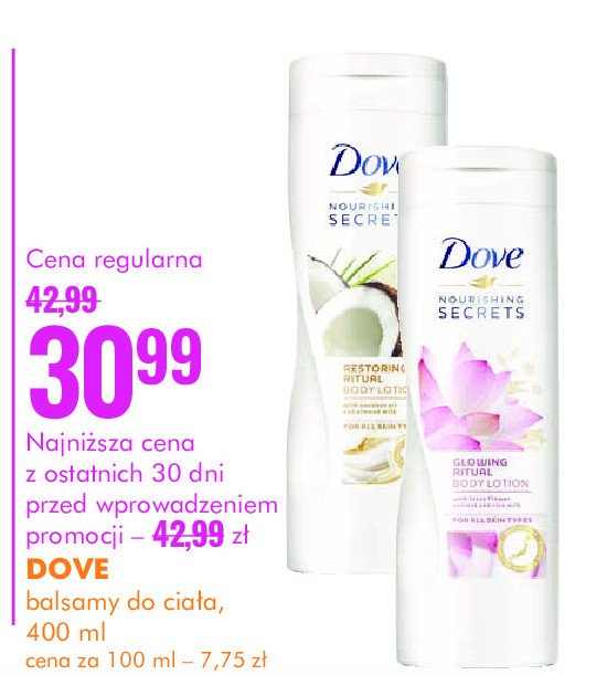 Balsam do ciała glowing ritual Dove promocja